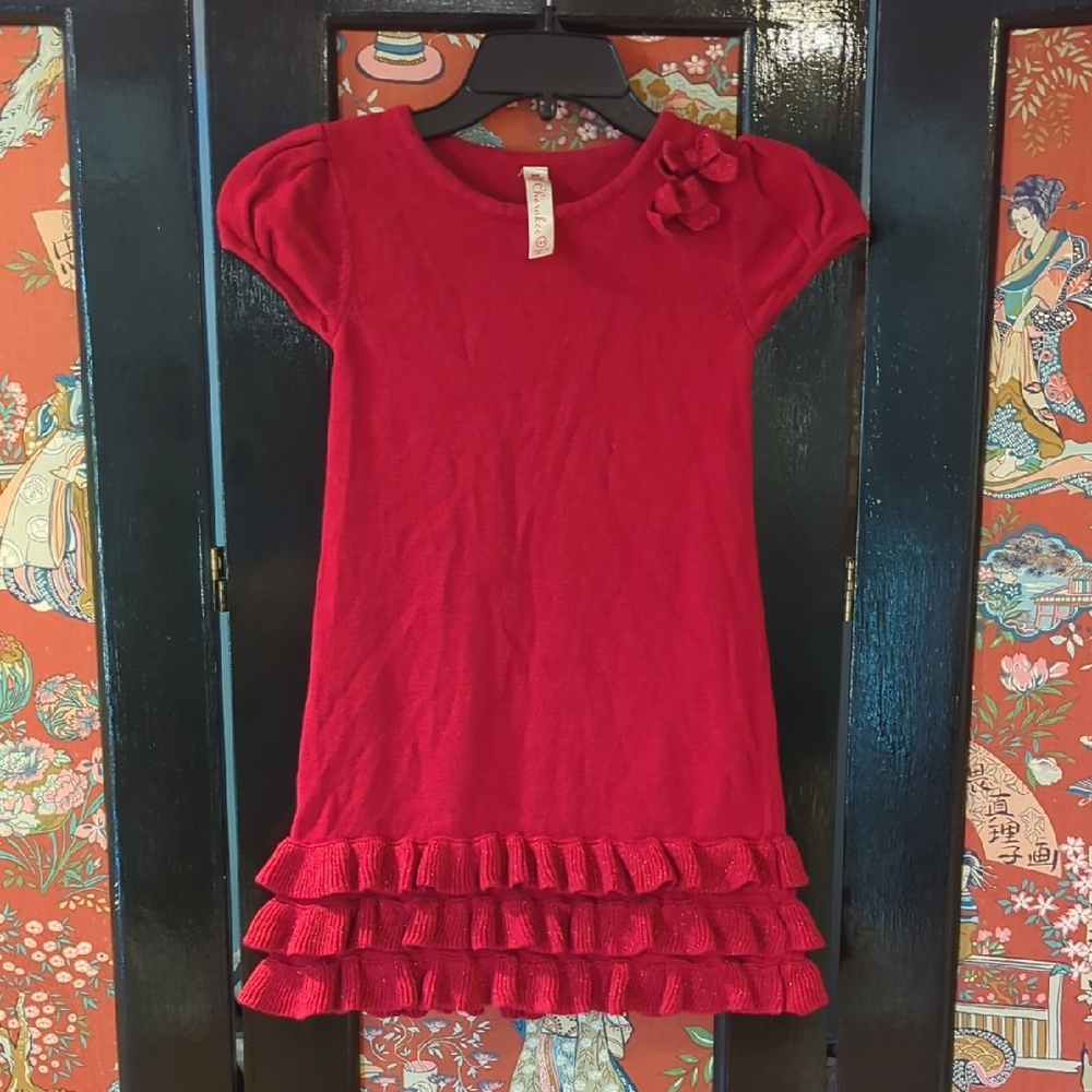 Cherokee Red Kids Dress with Ruffles